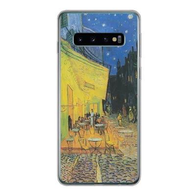 Produktbild von MuchoWow® Handyhülle Schutzhülle Hülle für Samsung Galaxy S10 Caféterrasse bei Nacht - Vincent van Gogh Silikon Softcase Handy Hülle - Handytasche