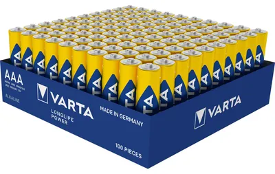 Obrázok produktu pre Alkalické batérie Varta, Micro, AAA, LR03, 1,5 V Longlife Power, balenie (100 ks)