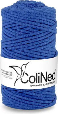 Produktbild von ColiNea, Baumwollkordel mit Baumwollkern, geflochten, 3mm, 100m, dunkelblau