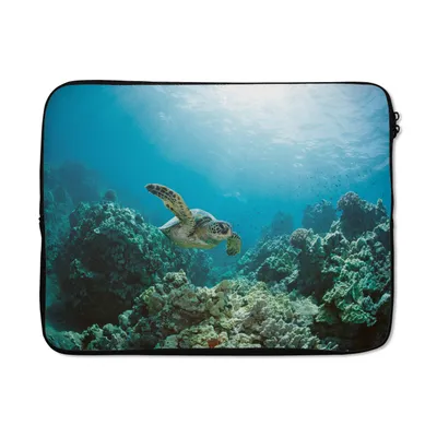 Produktbild von MuchoWow® Laptop Hülle 14 ZollMeeresschildkröte vor Hawaii Laptoptasche - Laptoptasche - Stoßsicher - Schutzhaube