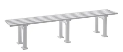 Imagen del producto de Banco de jardín Blome Gartenbank Mono ll, para 4 personas, fabricado en plástico de fácil mantenimiento, con 5 perfiles multicapa y 3 patas de apoyo, color blanco