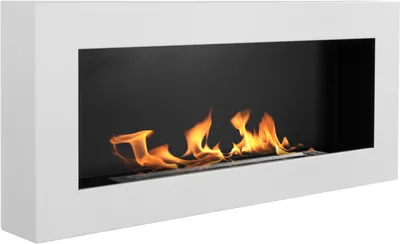 Immagine prodotto di Campo24 camino a etanolo camino da parete premium 900×400mm bianco opaco camino da parete dal design moderno / camino a bioetanolo / interno ed esterno / camino decorativo a bioetanolo
