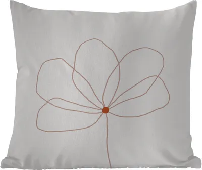Produktbild von MuchoWow® Outdoor Kissen - Blume - Strichzeichnung - Natur - 40x40 cm - Wetterfest - Lounge Kissen - Kopfkissen - Interieur - Polster mit Bild