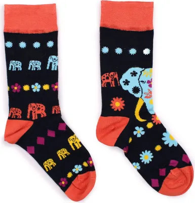 Produktbild von Socken Strümpfe Glücklicher Elefant Blumen Muster S/M EU 36-40