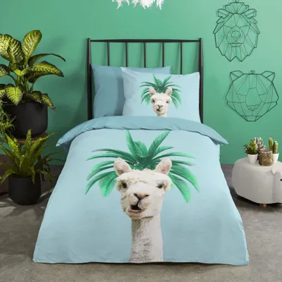 Produktbild von Good Morning Kinder-Bettwäsche-Set PALLAMA 140x200/220 cm Hellblau
