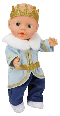 Productafbeelding van Poppenoutfit "Prinz Luka" met kroon en pluche kraag