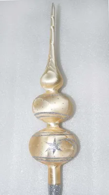 Produktbild von Weihnachtsbaumspitze Groß 35cm in Ice Champagner Silber Komet