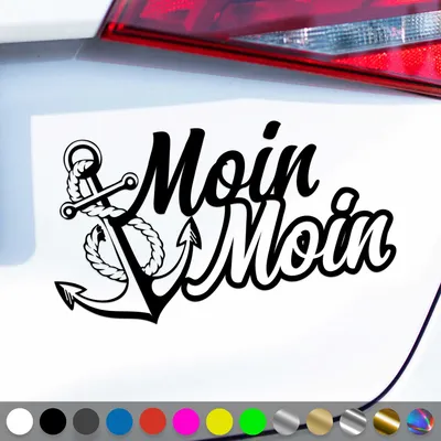 Produktbild von PantherPixel Moin Moin Aufkleber Anker Nordsee Ostsee Küste Sticker Auto Geschenkidee Farbe Schwarz