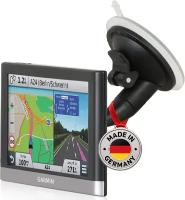 Produktbild von Wicked Chili KFZ Halterung für Garmin nüvi, zumo, dezl Navigationsgeräte Auto Scheibe (siehe Kompatibilitätsliste, mit Kugelgkopf, Germany) schwarz