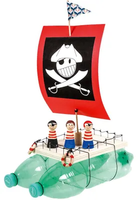 Produktbild von Flaschenboot Katamaran PET Bausatz Kreativset Bastelset