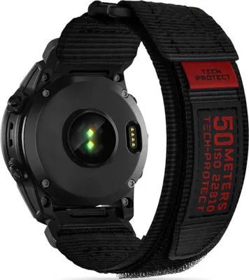 Produktbild von Armband fr Garmin Fenix 8 (51 mm) / 7X Pro / 7X / 6X Pro, Tech-Protect Scout Pro, QuickFit 26 mm, Schwarz