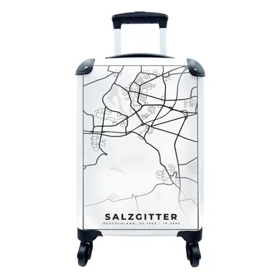 Produktbild von MuchoWow® Koffer Handgepäck Trolley Rollkoffer Kleine Reisekoffer mit 4 Rollen - Stadtplan - Salzgitter - Karte - Cabin Size < 55x40x23 cm & 55x40x20 cm - Fotokoffer - Kabinenkoffer - Boardgepäck - Reise-Box - Reisekoffer - Reisegepäck - Koffer mit Bild - Trolley für Kinder
