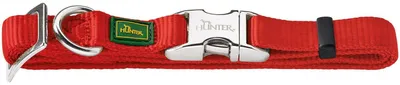 Produktbild von HUNTER Hundehalsung VARIO BASIC ALU-STRONG, robustes Nylon Hundehalsband, stufenlos verstellbar, rostfreier ALU-STRONG Aluminiumverschluss, Farbe: rot, Größe: L
