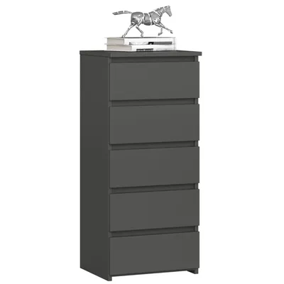 Zdjęcie produktu dla Komoda AKORD CL5 Grafit Szary 40 cm 5 szuflad kolor Grafit Szary mat 40x35x92 cm
