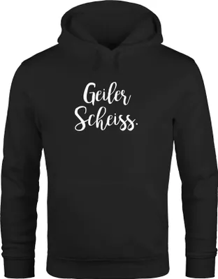 Produktbild von Hoodie Herren Spruch Geiler Scheiss Kapuzenpullover Moonworks® schwarz L