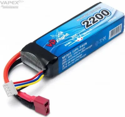 Obrázek produktu pro Li-Po 3S 11.1V 30C 2 200 mAh, T-konektor Vapex