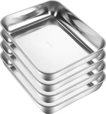 Immagine prodotto di Teglia in acciaio inossidabile 25x20x5 cm per cottura al forno e in pentola