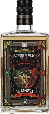 Image de Sangre de Vida Loteria LA BANDERA Reposado Tequila 100% de Agave 40% Vol. 0,35l