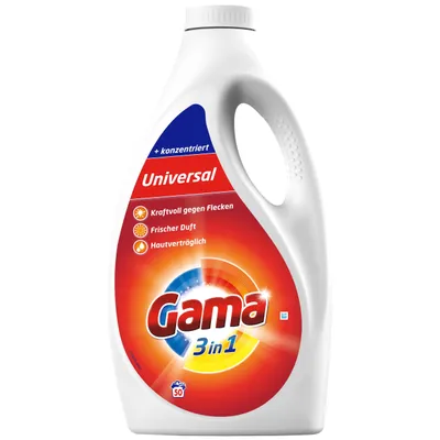 Produktbild von Gama Flüssigwaschmittel Universal 3in1 für 50 WL 2,5L (1er Pack)