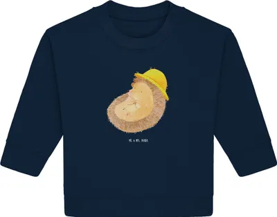 Produktbild von Mr. & Mrs. Panda Organic Baby Pullover Igel Beten 6. - 12. Monat - French Navy - Geschenk, Leben, Sonnenhut, Bullover, Amen, Genießen, Lustige Sprüche