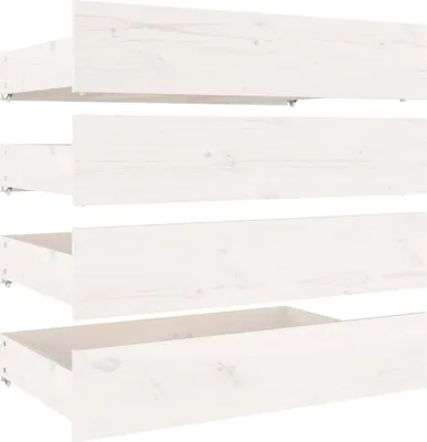 Image de vidaXL Tiroir de lit 4 pcs. Blanc Pin massif