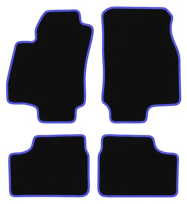 Obrázok produktu pre Velúrové autokoberce pre: Opel Astra G 1998-2009 (sedan/kombi/hatchback) – sada 4 ks, čierno-modré, na mieru – Wielganizator CARLUX