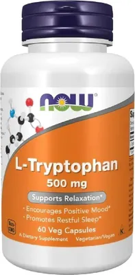 Zdjęcie produktu dla L-Tryptofan 500 mg 60 kapsułek wegetariańskich Now Foods