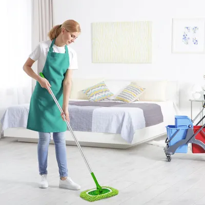 Produktbild von Feuchter Bodenwischmopp, 6 Stück wiederverwendbare feuchte Bodentücher, abnehmbarer und waschbarer Mikrofaser-Wischbezug, Nass- und Trockenwischbezug zur Reinigung von Hartböden