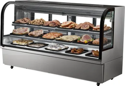 Image de Vitrine réfrigérée pour boulangerie - 901L - 4 étages avec éclairage LED - Présentoir réfrigérateur