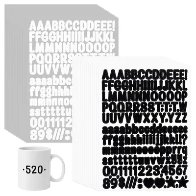 Produktbild von Buchstaben und Zahlen Aufkleber - Selbstklebende Alphabet Sticker - 28 Blätter