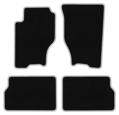 Produktbild von Fußmatten Velours Schwarz/Silber für Kia Sorento I 2003-2009 Set 4-tlg