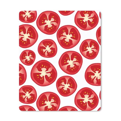 Produktbild von MuchoWow® Mauspad Mousepad Tomate - Muster - Obst - Gemüse 19x23 cm - Mousepads - Maus Mat - Pad - Mausunterlage - Mauspads - Spielen