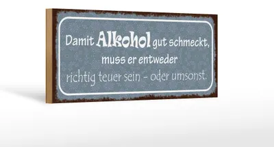Produktbild von Holzschild Spruch 27x10cm damit gut schmeckt muss
