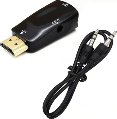 Produktbild von HDMI auf VGA Adapter 1080p Konverter HDTV für Beamer PC Laptop 3,5mm Audio kabel