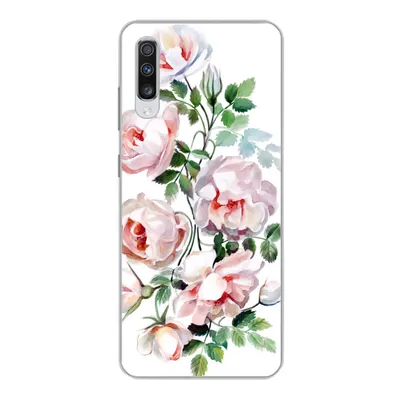 Produktbild von MuchoWow® Handyhülle Schutzhülle Hülle für Samsung Galaxy A70 Aquarell - Rosen - Blumen Silikon Softcase Handy Hülle - Schutzhaube
