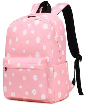 Imagen del producto de Mochila escolar para niñas, con estampado de flores, color rosa