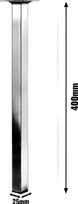 Produktbild von Hettich Tischbein Edelstahl Optik 25 x 25 x 400 mm Stahl, 1 Stück