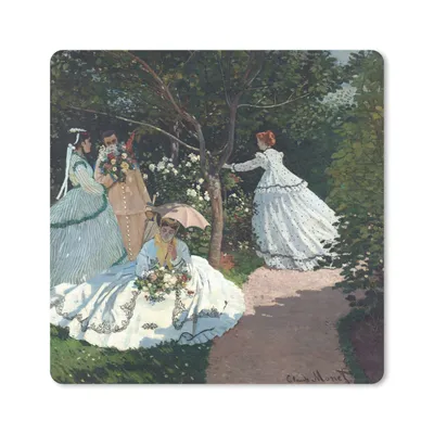 Produktbild von MuchoWow® Mauspad Mousepad Frauen im Garten - Claude Monet 20x20 cm - Mousepads - Maus Mat - Pad - Mausunterlage - Desk Mat - Bureauartikeln