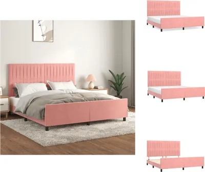 Immagine prodotto di vidaXL Struttura letto con testiera rosa 180x200 cm in velluto - Letti e strutture letto