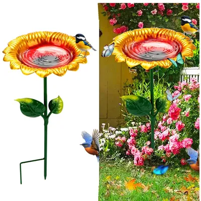 Produktbild von Vogelbad für den Garten - 64 cm Stehendes Vogelbad aus Metall