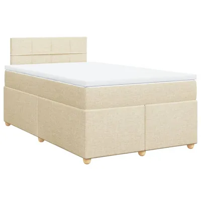 Produktbild von Boxspringbett mit Matratze Creme 120x200 cm Stoff