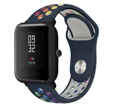 Produktbild von Strap-it Amazfit Bip Sportarmband (Dunkelblau Bunt)