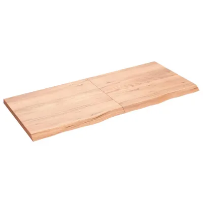 Immagine prodotto di vidaXL Piano lavabo marrone chiaro 140x60x(2-4) cm in legno massiccio trattato