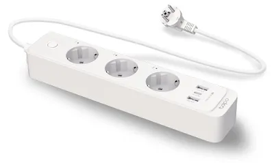 Zdjęcie produktu dla TP-Link Tapo P300, 3 x gniazdo sieciowe, Type F (CEE 7/4), 1,5 m, Przewodowy i Bezprzewodowy, Biały, Biały