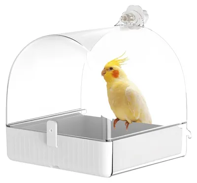 Produktbild von Inovra – Multifunktionales Vogelbad zum Aufhängen, 3-in-1: Ideal als Badehaus für kleine bis mittelgroße Vögel, als Vogelkäfig, als Vogelbad und als Futterplatz