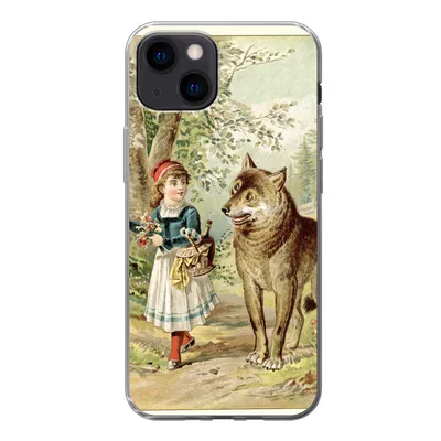 Produktbild von MuchoWow® Handyhülle Schutzhülle Hülle für iPhone 13 mini Wolf - Rotkäppchen - Wald Silikon Softcase Handy Hülle - Softcase