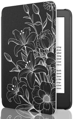Imagen del producto de Funda ligera de cuero sintético para lectores electrónicos de 6" Kindle (11ª generación, 2024/2022), con función de encendido/apagado automático y interior resistente a los golpes