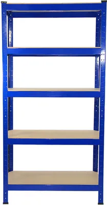 Immagine prodotto di 8 scaffali T-Rax: scaffali per carichi pesanti, scaffali da officina, scaffali in acciaio per officina, soluzioni di stoccaggio, scaffali a incastro, scaffali da cantina, scaffali in acciaio blu, 75 cm x 30 cm x 150 cm,