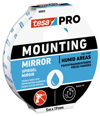 Image de tesa Mounting PRO Miroir 66952-00002-00 Ruban de montage Blanc (L x l) 10 m x 19 mm 1 pc
