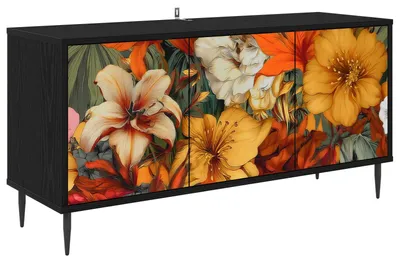 Produktbild von vidaXL TV-Schrank GENNEP 102 x 33 x 51 cm Schwarz Eichen-Optik